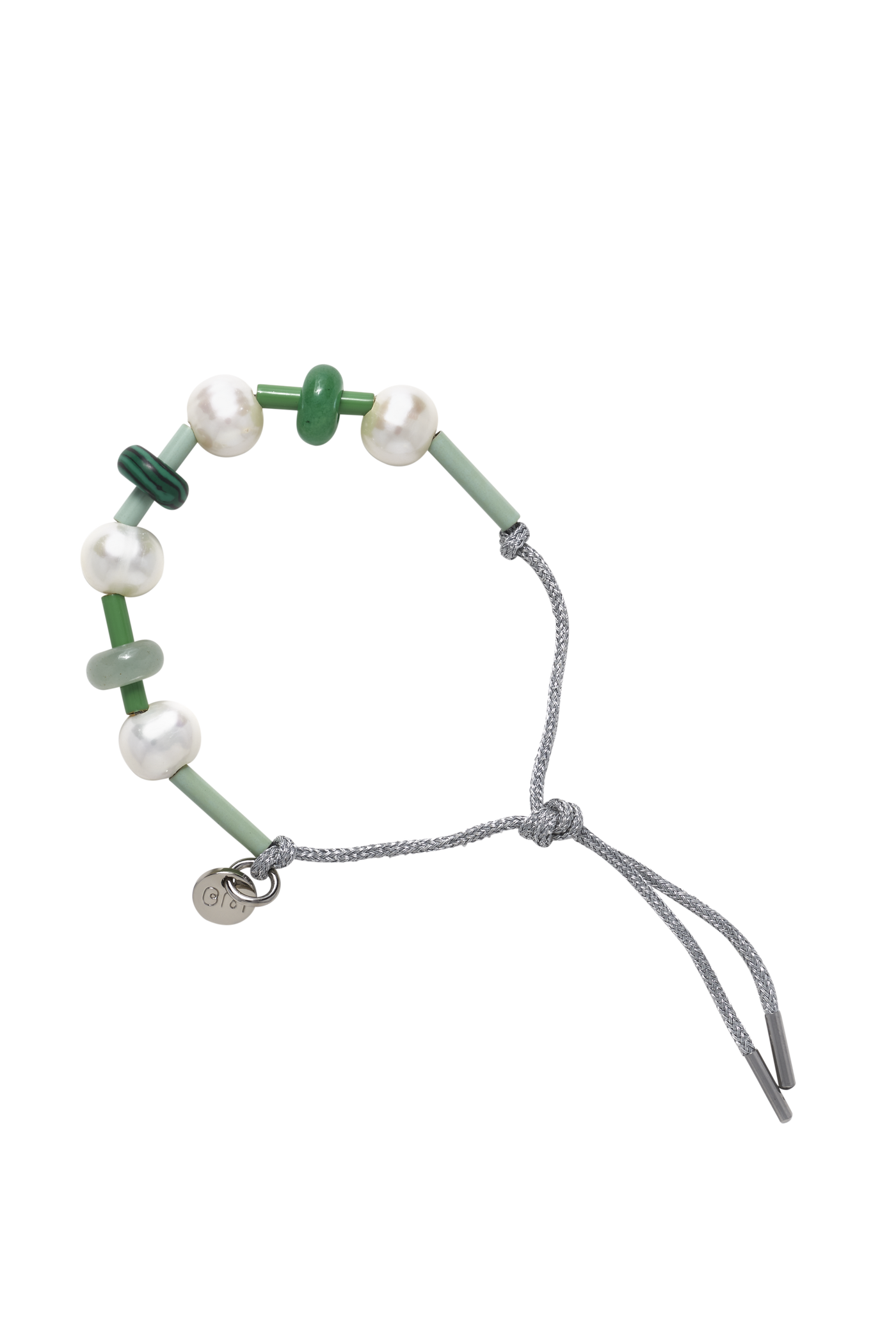 Mint green colour enamel tube pearl friendship string bracelet Bianca Mavrick 