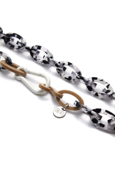 Bianca Mavrick Jewellery Static Chain Link Necklace with Pearl White Carabiner  Detail