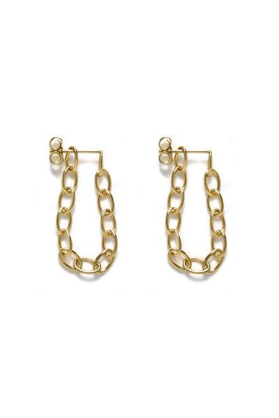 Bianca Mavrick Jewellery Fine Chain Earrings Gold Loop