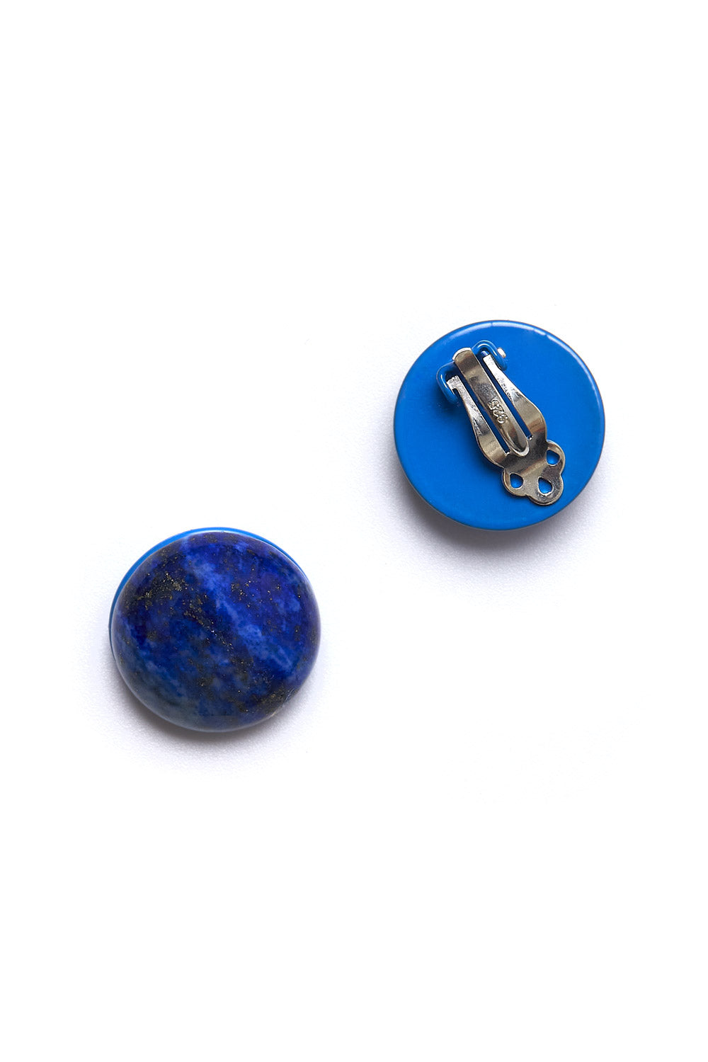 Bianca Mavrick Jewellery Clip on Cabochon Lapis Lazuli Earrings