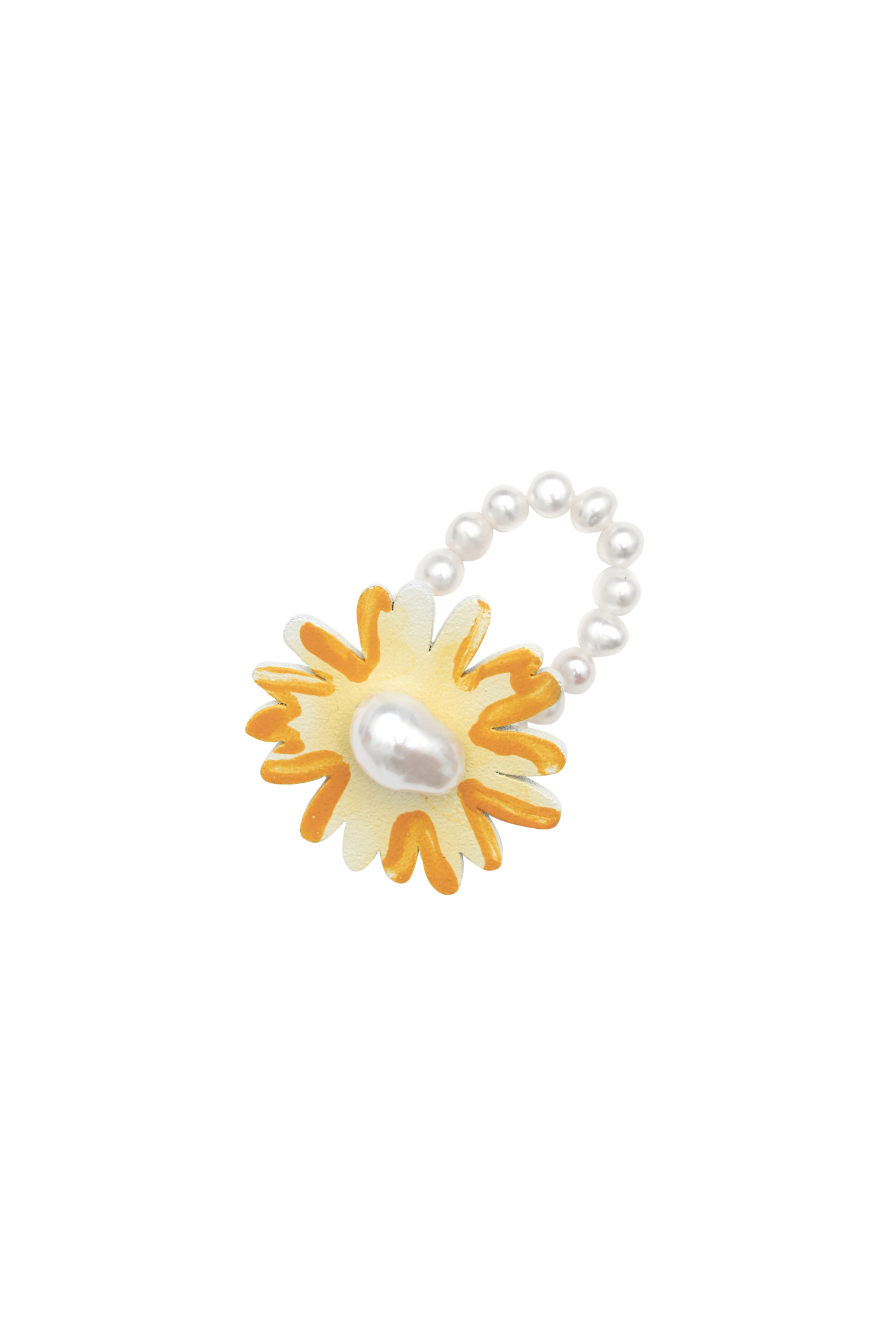 Bianca Mavrick Jewellery Hand-painted pearl daisy ring