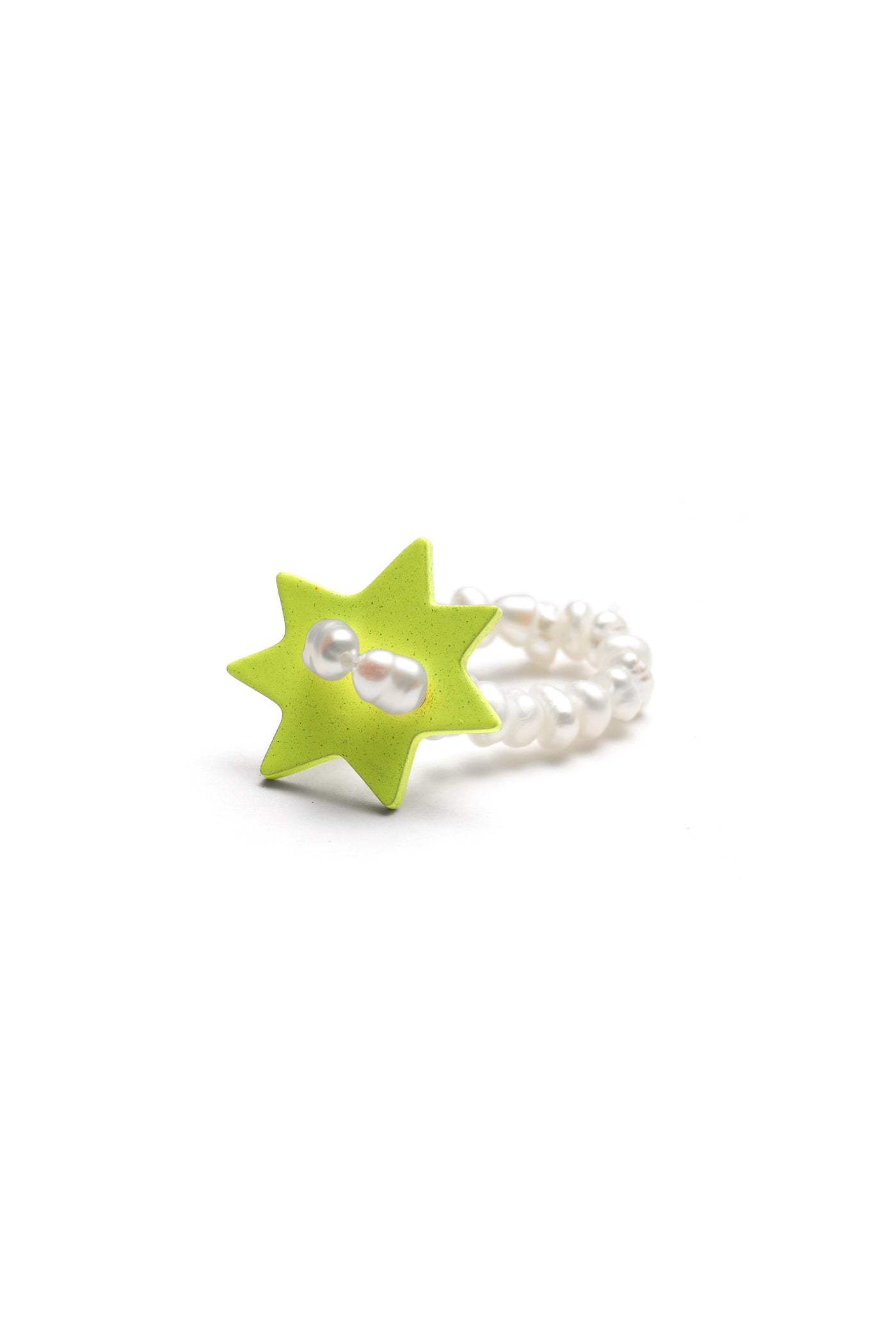 Pearly Star Ring (Neon Yellow)