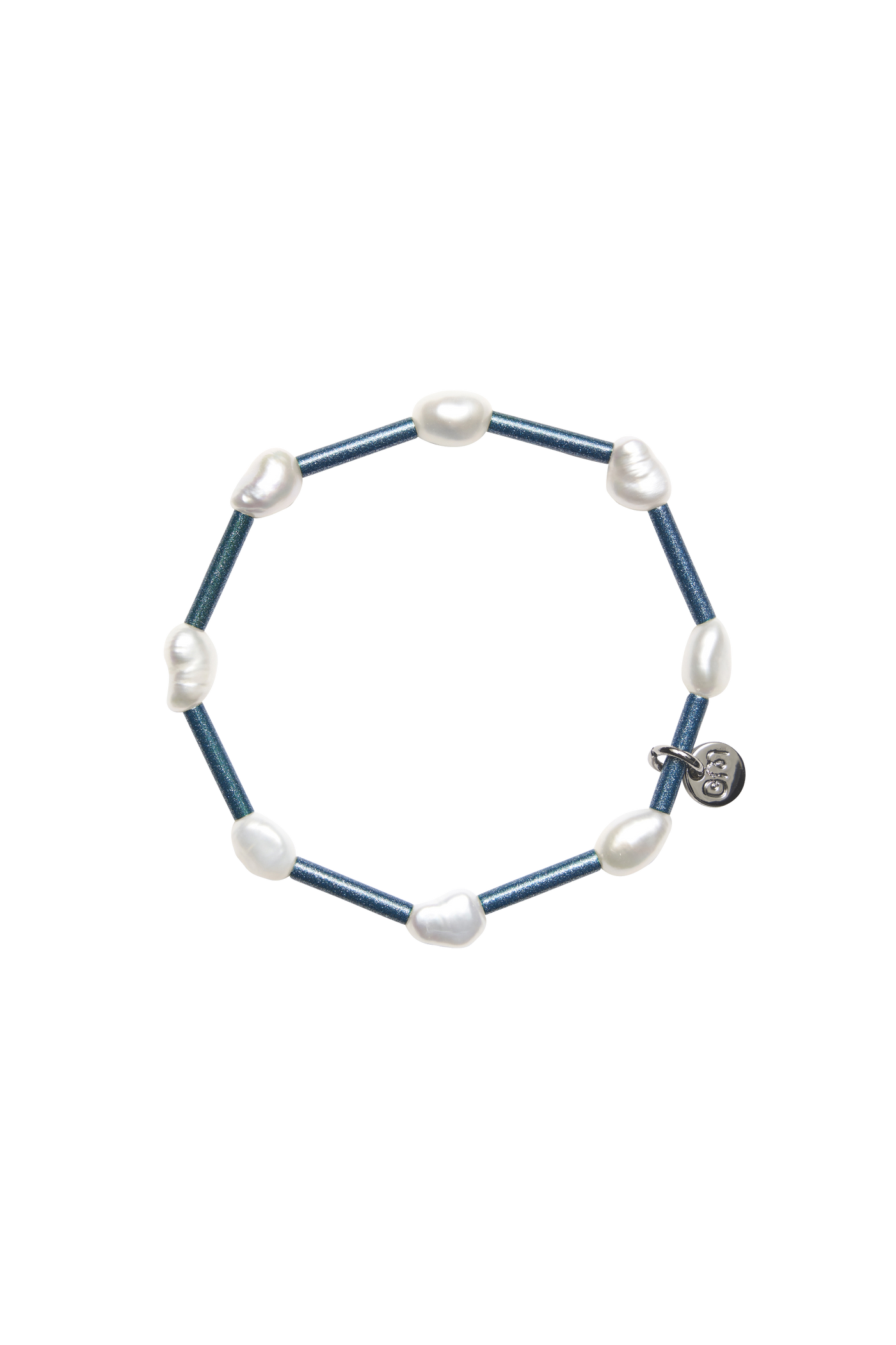 Stretchy Pearly Bracelet (Metallic Blue)