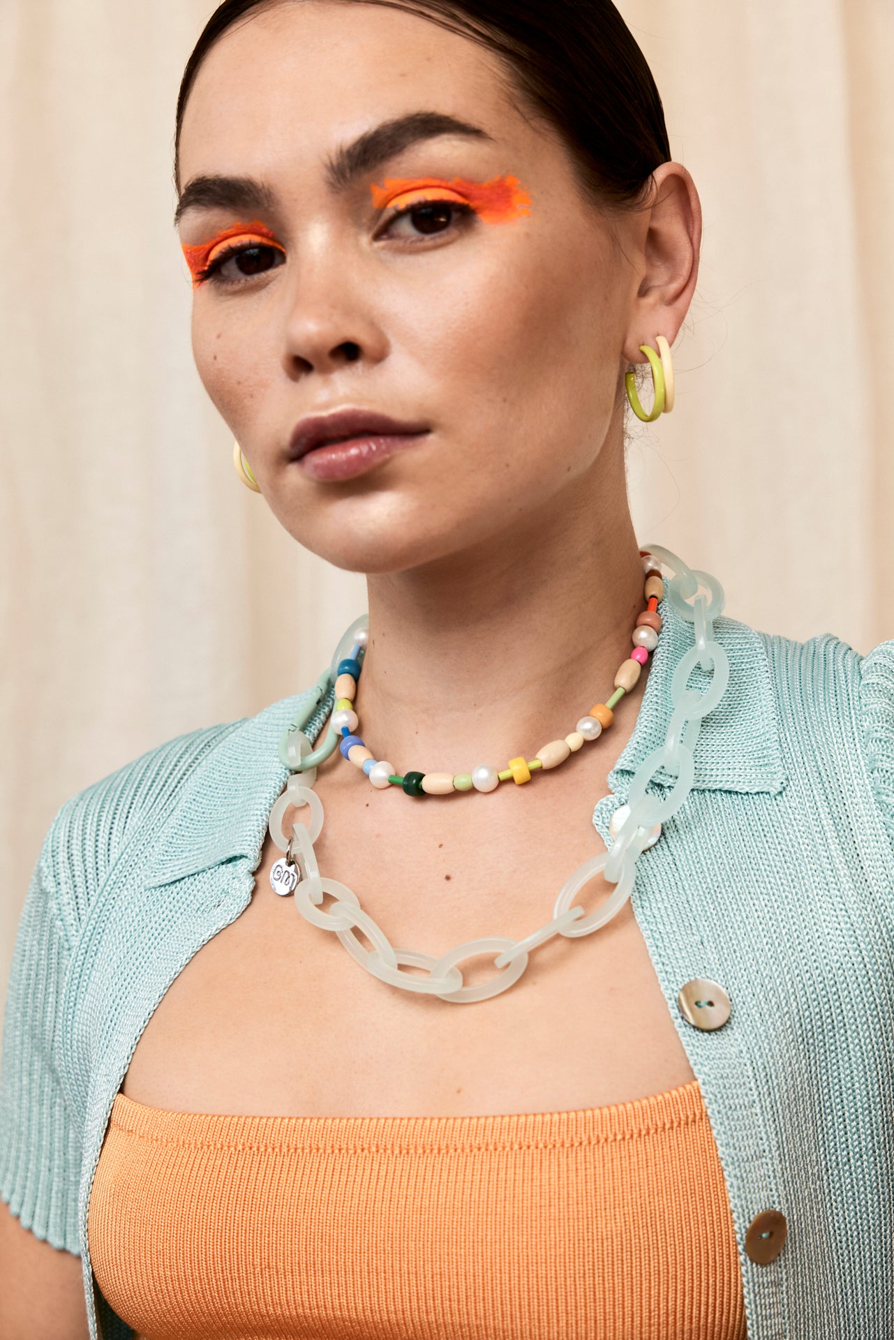 Model wearing Bianca Mavrick Jewellery Necklaces