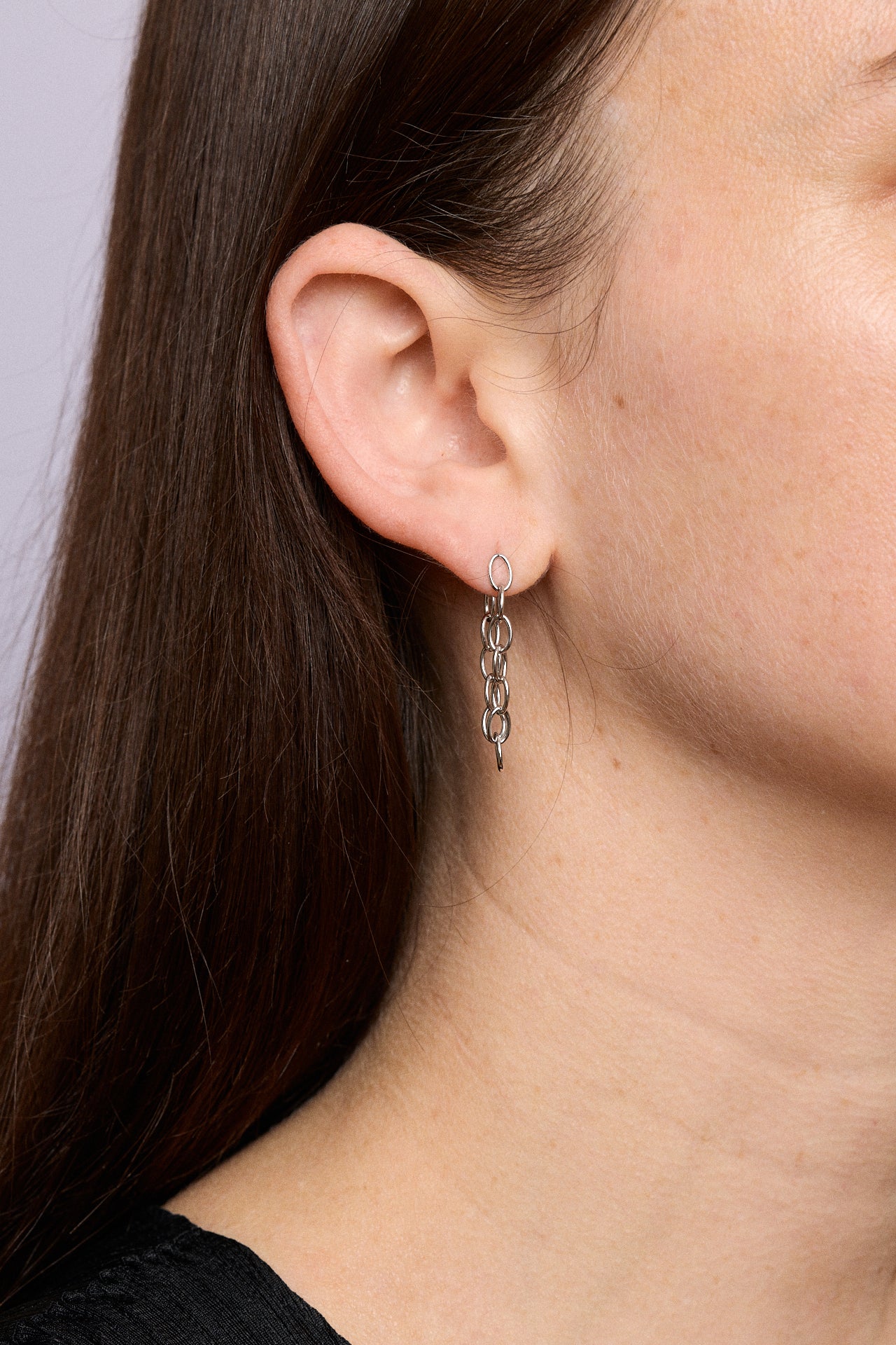 Bianca Mavrick Jewellery Model wears Fine Chain Earring