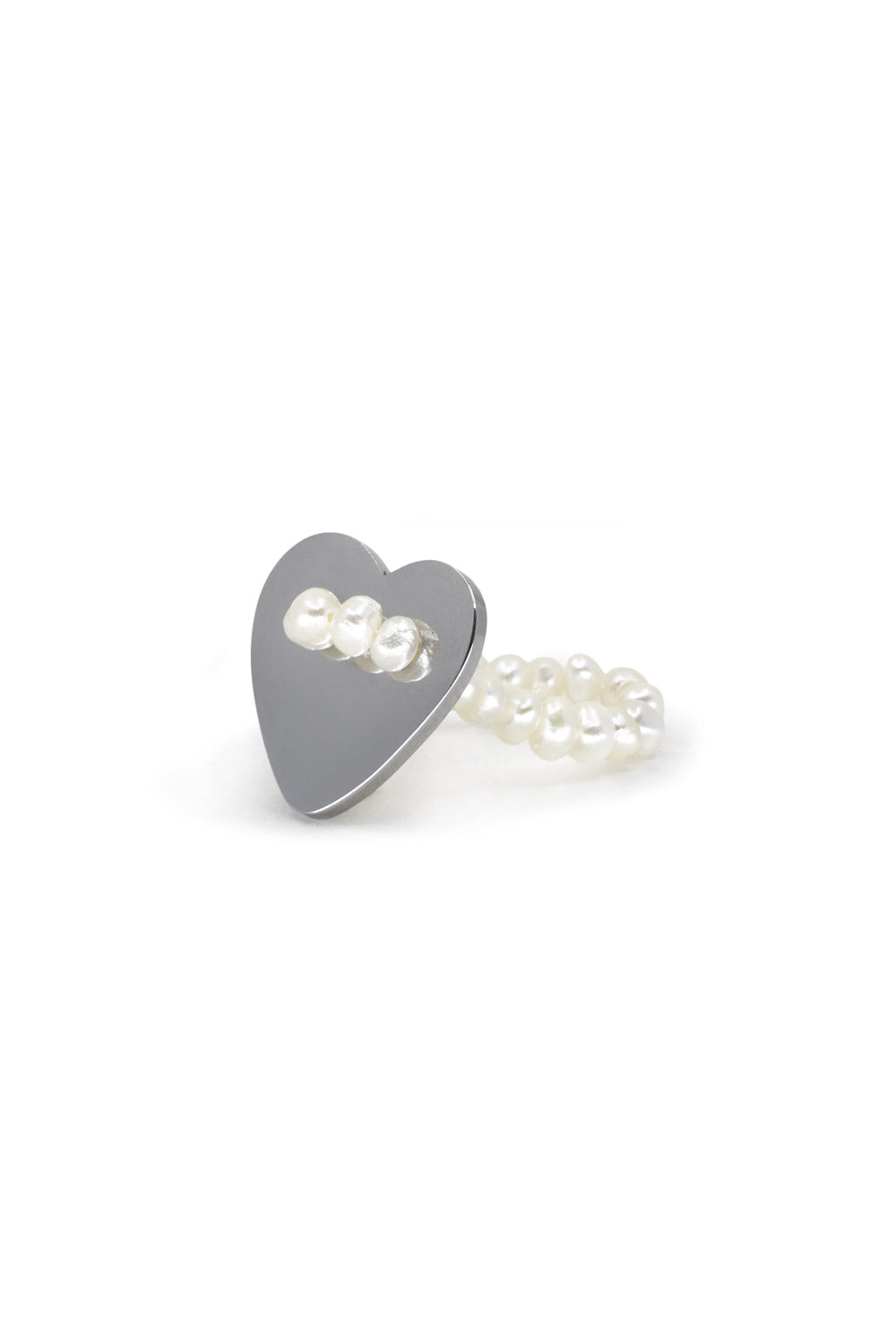 Pearly Heart Ring (Silver)